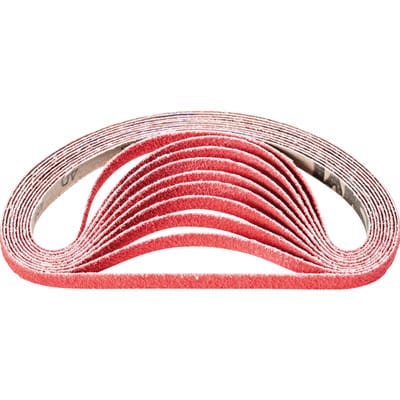 PFERD TOOLS Keramikkorn Schleifband BA 12x520mm CO-COOL40 für Edelstahl-Schliff mit Bandschleifer (100)