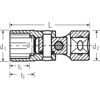 Stahlwille 3/8" (10mm) Gelenk-Steckschlüsseleinsatz SW.10mm L.45,5mm