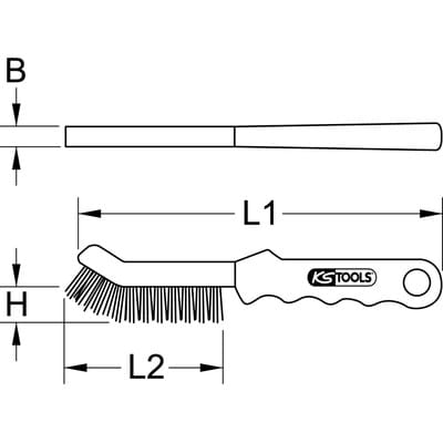 KS Tools Messingdraht-Bremssattel-Drahtbürste 2-reihig, glatt