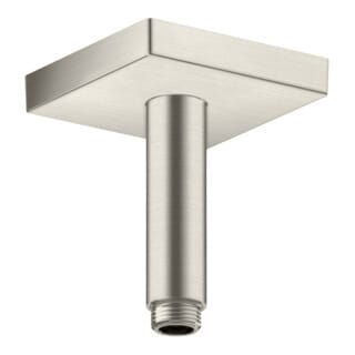 hansgrohe Deckenanschluss 100mm, Edelstahl-Optik, eckig