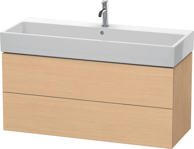 Duravit Waschtischunterschrank L-Cube 118,4x 45,9cm, Ei Nat, 2 Schubk., wandhängend