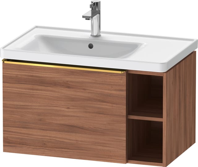 Duravit Waschtischunterschrank D-Neo 78,4x45,2cm, 1 A, B L, gol pol/Nussb Nat