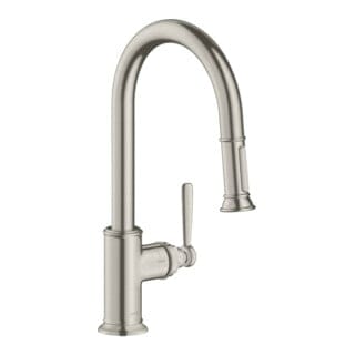 hansgrohe Spültisch-Einhebelmischer 180 Axor Montreux mit Ausziehbrause, Edelstahl-Optik