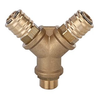 RIEGLER Y-Verteiler mit 2 Kupplungen 1/4 Zoll