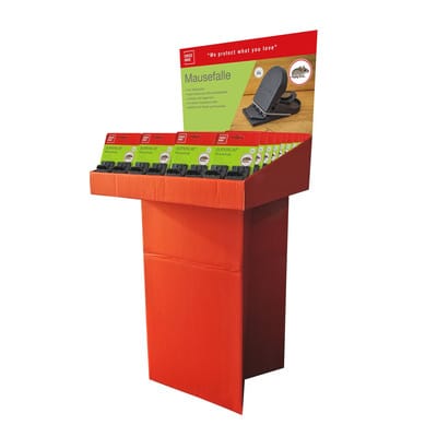 SWISSINNO Mausefalle SuperCat 2er Set inkl. Köder Display, Inhalt 40 Stück