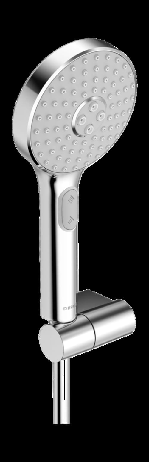 Hansa Schlauchbrausegar. HANSAACTIVEJET Handbrause, 3-strahlig, hellgrau/chrom