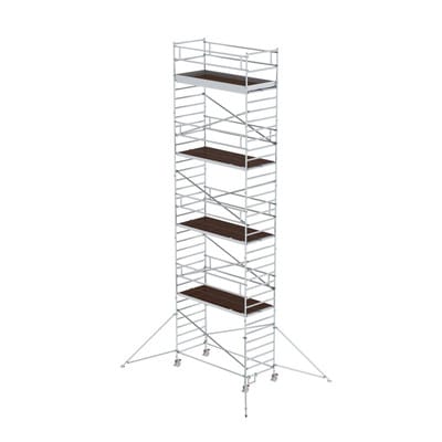 MUNK Rollgerüst 1,35 x 3,0 m mit Ausleger und Doppel-Plattform, Plattformhöhe 9,35 m