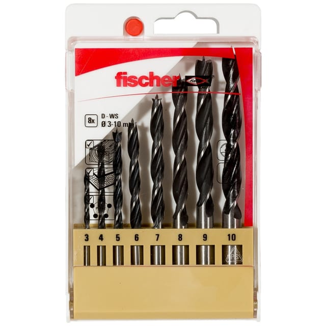 fischer Holzbohrer D-WS Set 3-10mm P 8-teilig