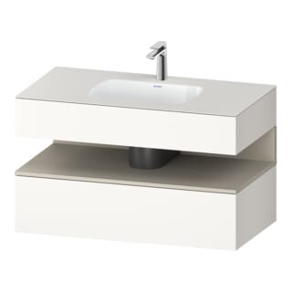 Duravit Einbauwaschtisch-Möbel-Set Qatego 100x55x60cm, T m/we matt, Konsolen-Waschtischunterbau