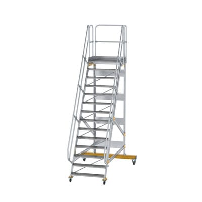 MUNK Aluminium-Plattformtreppe fahrbar 60° 14 Stufen