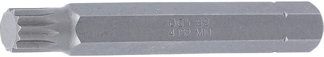 BGS Bit 4862, Länge 75 mm, Antrieb Außensechskant 10 mm (3/8"), Innenvielzahn (für XZN) M10