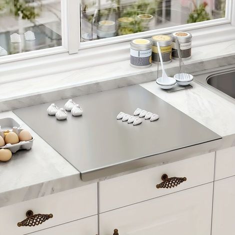 Schneidebrett Aus Edelstahl, Vorbereitungsbrett, Backmatte, Leicht Zu Reinigende Oberfläche, Zum Backen Und Kochen