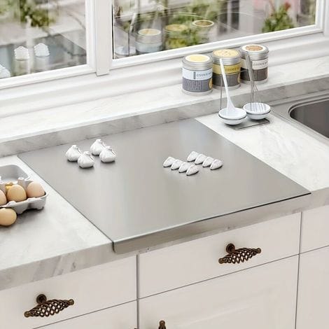 Schneidebrett Aus Edelstahl, Vorbereitungsbrett, Backmatte, Leicht Zu Reinigende Oberfläche, Zum Backen Und Kochen