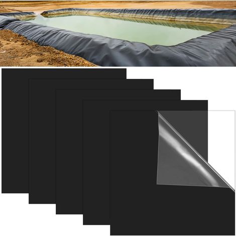 Packung Mit 6 Reparaturflicken Für 25 X 25 Cm Teichfolien, Selbstklebendes Reparaturset Für Epdm-folien, Geeignet Für Teiche Und Schwimmbecken