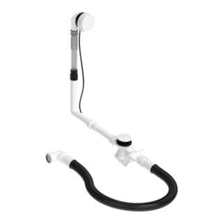 Duravit Ab-/Überlaufgarnitur Quadroval d= 5,2cm, mit Wanneneinlauf, weiß