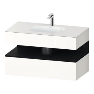 Duravit Einbauwaschtisch-Möbel-Set Qatego 100x55x60cm, E sw/we g, Kon-WTU, B