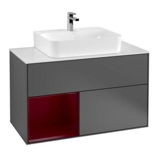 V&B Waschtischunterschrank Finion 100, Pl bla m, Reg li Peo, Anthrac. m