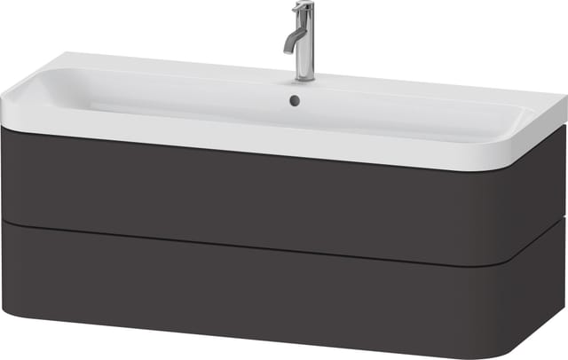 Duravit Möbelwaschtisch Happy D.2 Plus 117,5x49cm, 2 Schubk., 1 HL, graph matt