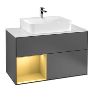 V&B Waschtischunterschrank Finion 100, Pl bla m, Reg li gol m, Anthrac. m
