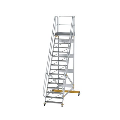 MUNK Aluminium-Plattformtreppe fahrbar 60° 16 Stufen