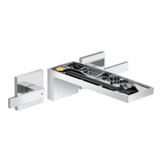 hansgrohe Fertigset Axor MyEdition 3-Loch-Waschtischarmatur, Wandmont., o. Platte, chrom