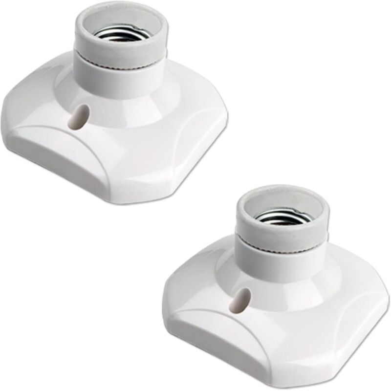 E27-schraubfassung Für Deckenleuchten – Led-lampenfassung – 230 V – Material: Keramik Und Schwer Entflammbarer Kunststoff – 2er-pack