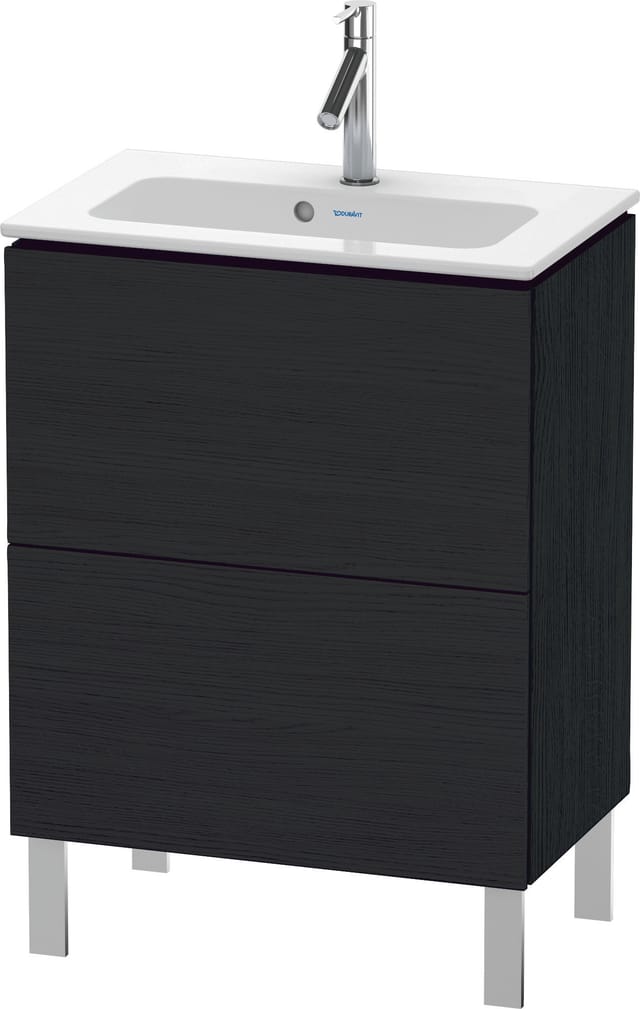 Duravit Waschtischunterschrank Compact L-Cube 62x39,1cm, Ei sw, 2 Auszüge, stehend