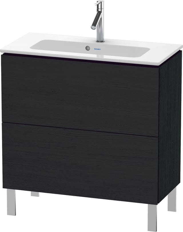 Duravit Waschtischunterschrank Compact L-Cube 82x39,1cm, Ei sw, 2 Auszüge, stehend
