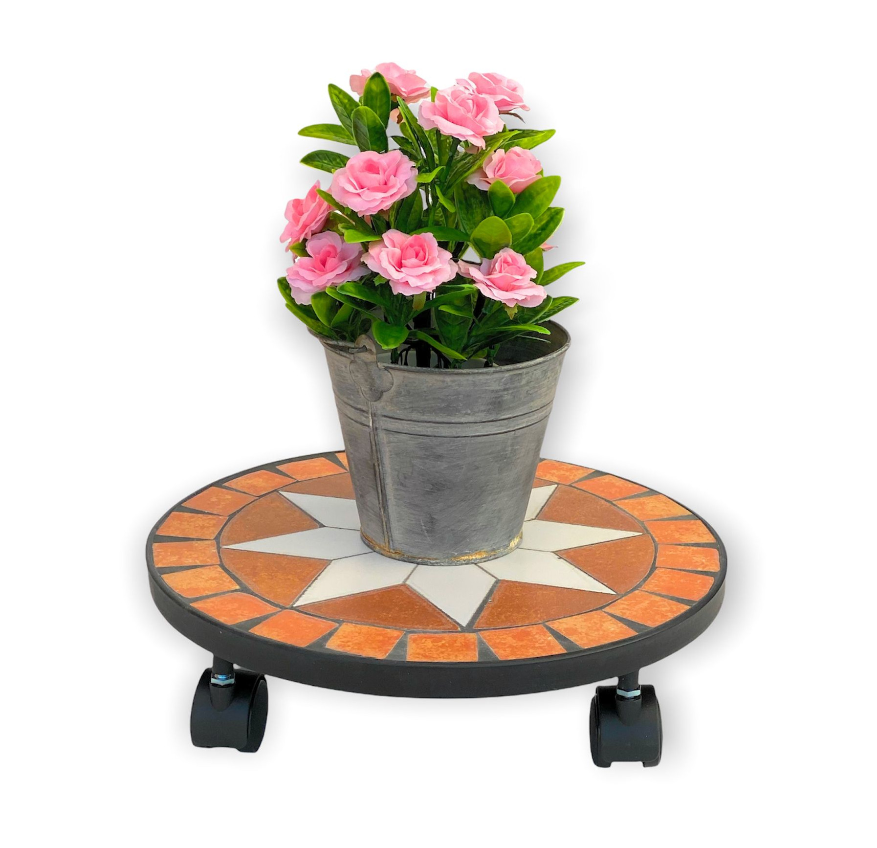 Blumenroller Merano Mosaik 32 Cm 12025 Blumenhocker Pflanzroller Blumenständer