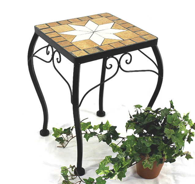 Dandibo Blumenhocker Mosaik Eckig 38 Cm Blumenständer 12015 Beistelltisch Pflanzenständer Mosaiktisch Klein