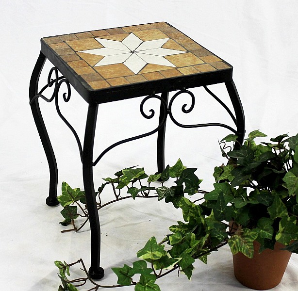 Dandibo Blumenhocker Mosaik Eckig 28 Cm Blumenständer 12015 Beistelltisch Pflanzenständer Mosaiktisch Klein
