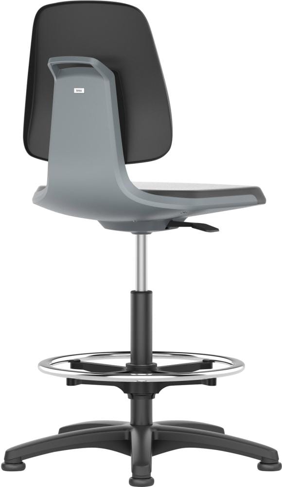 bimos Arbeitsstuhl Labsit 3, K-Leder anthrazit Sitzhöhe 520-770 mm