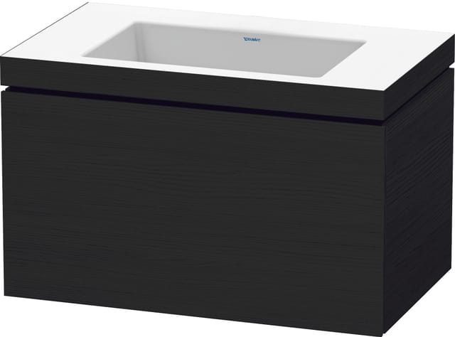 Duravit Waschtischunterschrank c-bonded L-Cube 80x48cm, o. HL, Eiche schwarz, 1 Auszug