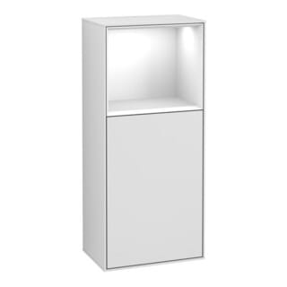 V&B Seitenschrank Finion 41,8x93,6cm, r, Rg ob glo wh., wh. m Lac
