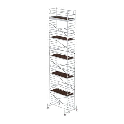 MUNK Rollgerüst 1,35 x 3,0 m mit Fahrbalken und Doppel-Plattform, Plattformhöhe 11,45 m