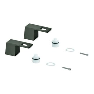 Grohe Griffpaar 48321 für Eurocube Mark. blau/rot hard graphite gebürstet