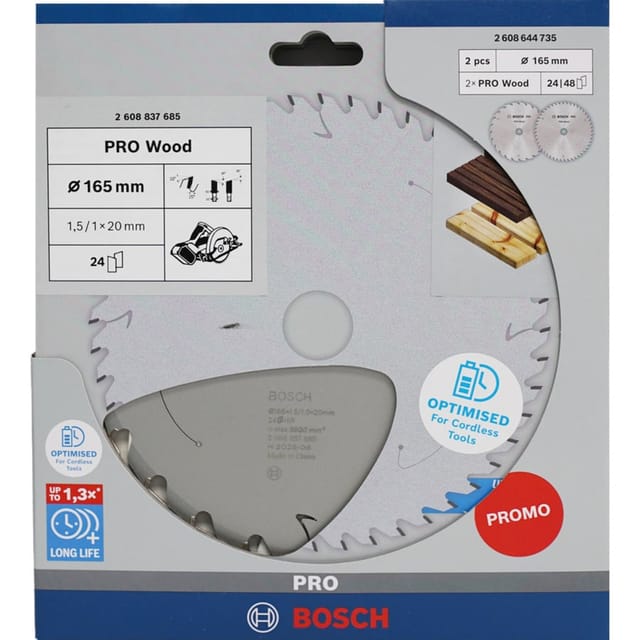 Bosch Promo 2er Pack, 165 mm CL Pro Wood