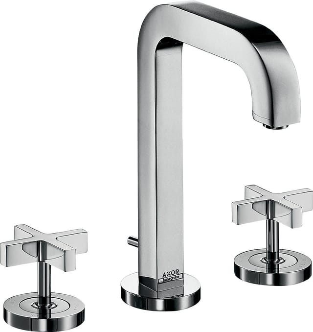 hansgrohe 3-Loch-Waschtischarmatur 170 Axor Citterio m A 140mm, Kreuz, ZugstAblGar, Ros, chr