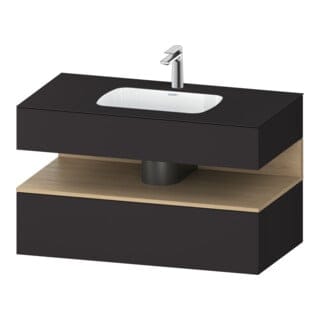 Duravit Einbauwaschtisch-Möbel-Set Qatego 100x55x60cm, E na/gra m, Kon-WTU, B