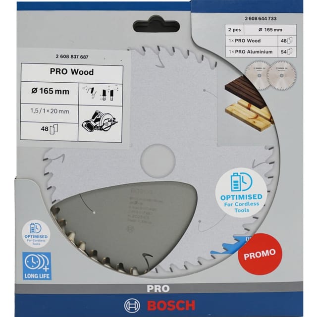Bosch Promo 2er Pack, 165 mm CL Pro Wood/Alu