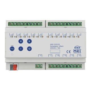 MDT technologies Schaltaktor 16-fach 8TE REG, 16A, 230VAC AKK-1616.03