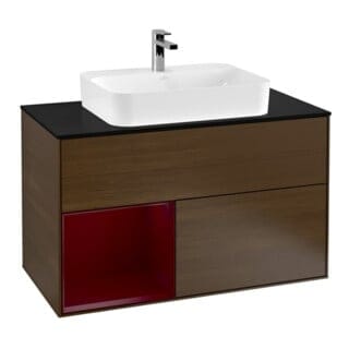 V&B Waschtischunterschrank Finion 100, Abd.-Pl. bla m, Reg li Peo, wal ven