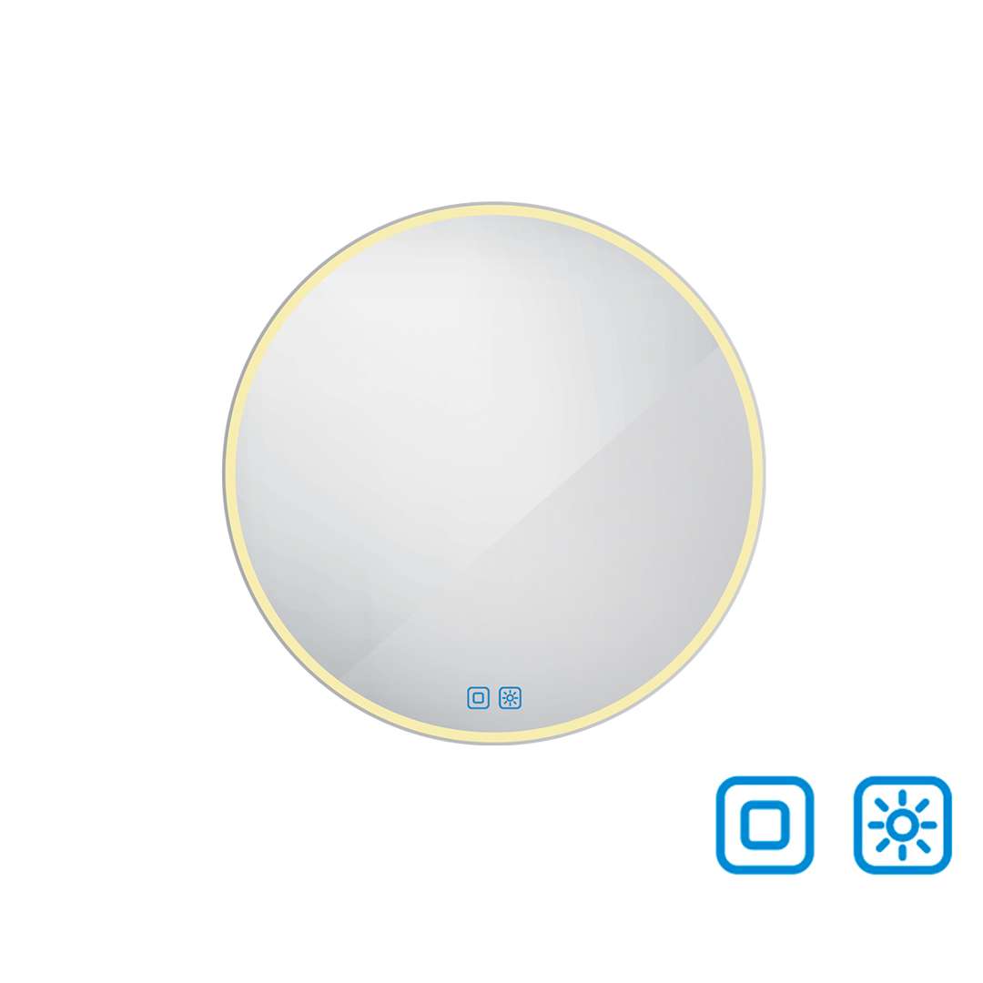 Nimco - Spiegel Mit Led-beleuchtung, Durchmesser 70 Cm, Zwei Berührungssensoren Zp 26001rvx