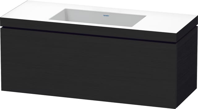 Duravit Waschtischunterschrank c-bonded L-Cube 120x48cm, o. HL, Eiche schwarz, 1 Auszug