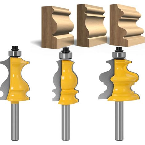 Set Mit 3 8-mm-architektur-profilfräsern – Fräser Für Die Holzbearbeitung Npterbl