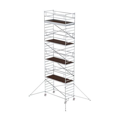 MUNK Rollgerüst 1,35 x 3,0 m mit Ausleger und Doppel-Plattform, Plattformhöhe 8,35 m
