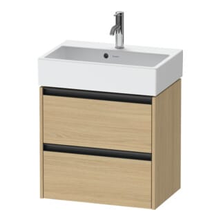 Duravit Waschtischunterschrank Ketho.2 Compact 58,4x39x54,9cm, 2 Schub., wandhängend, Ei Nat