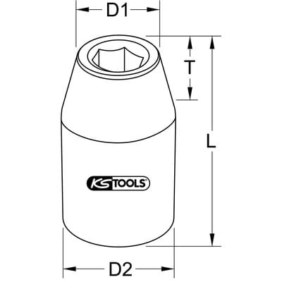 KS Tools 1/2" Bit-Adapter-Stecknuss, für Bits 5/16