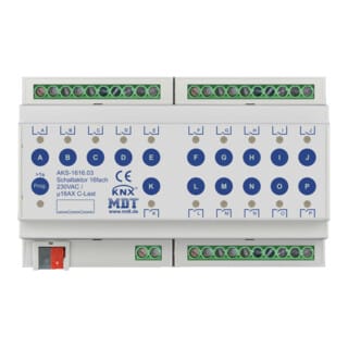 MDT technologies Schaltaktor 16-fach 8TE REG, 16A, 230VAC AKS-1616.03