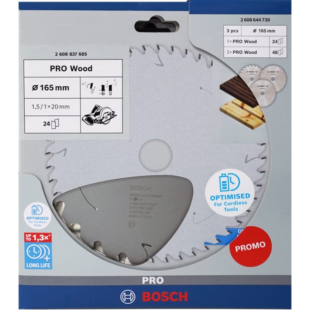 Bosch Promo 3er Pack, 165 mm CL Pro Wood